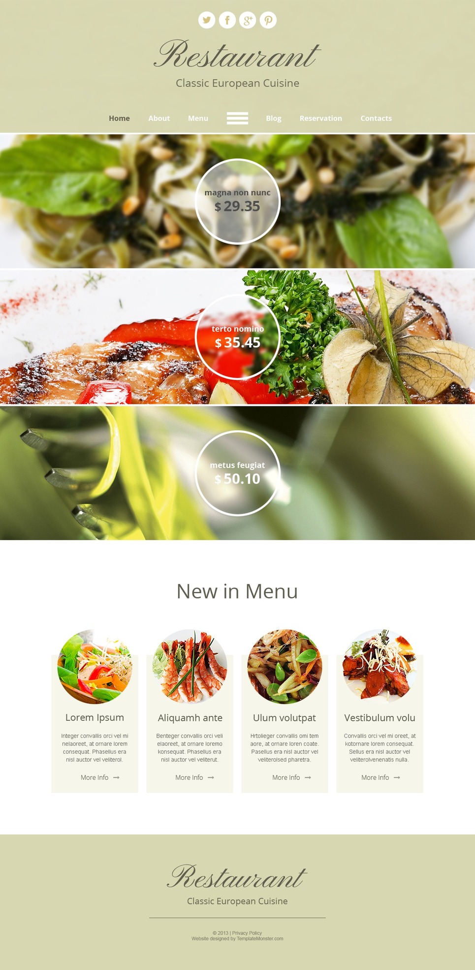 Free HTML Template for Restaurant Online Presence Free Templates Online