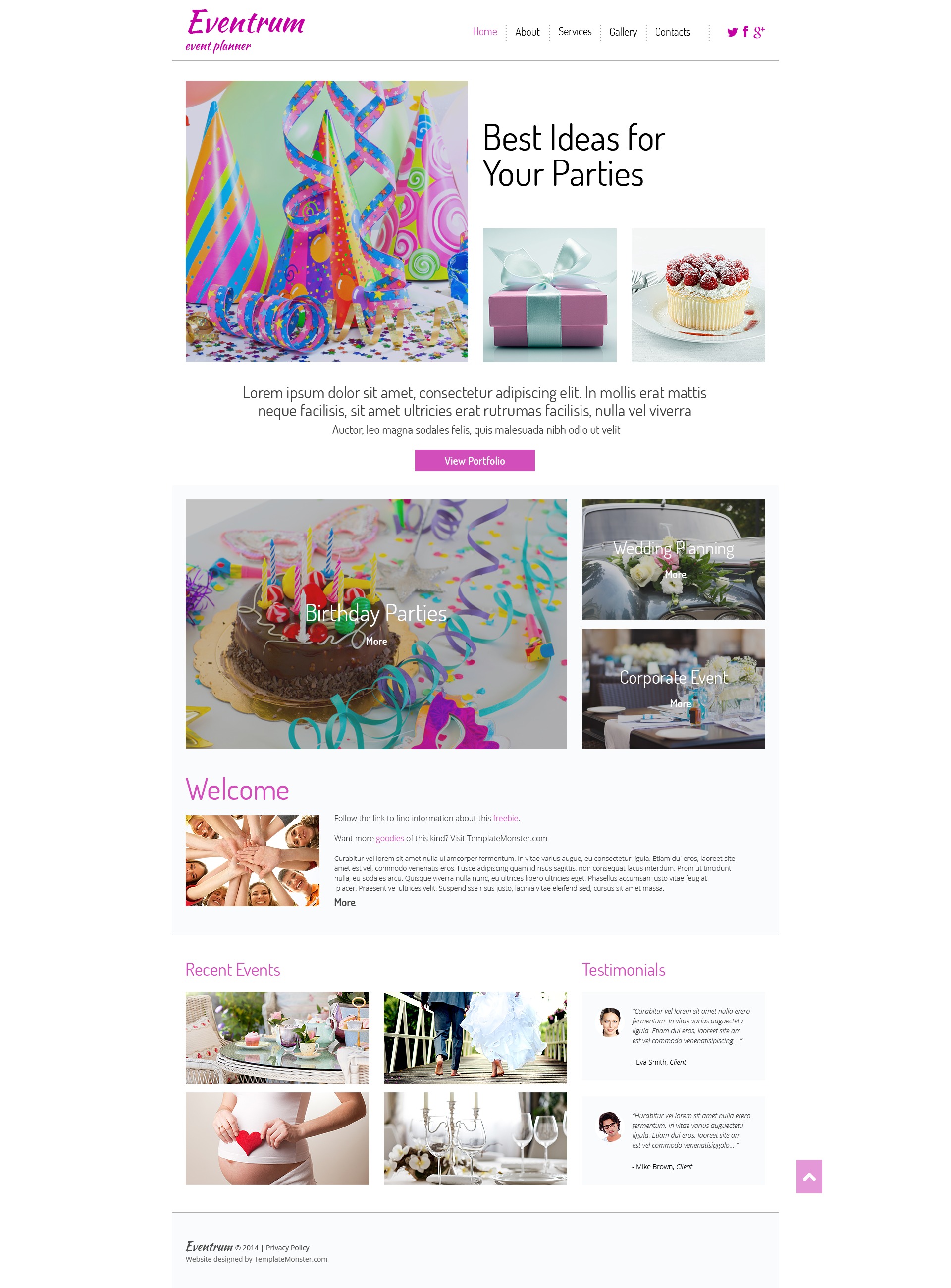 Free Event Planner Website Template Free Templates Online